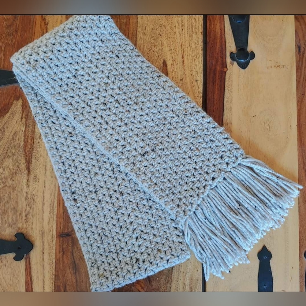 Tweed wool blend scarf